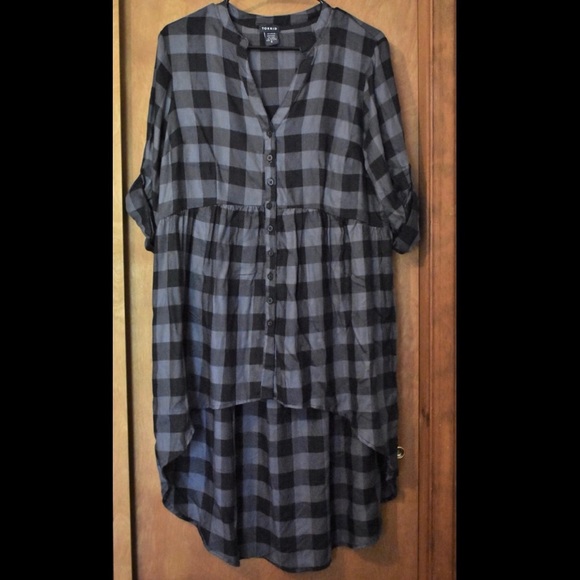 high low plaid shirt